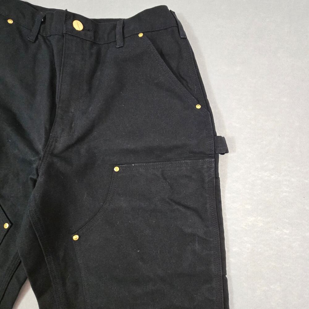 VTG Carhartt Black Double Knee Carpenter Pants Original Loose Fit USA 33x32 NEW - Picture 4 of 15